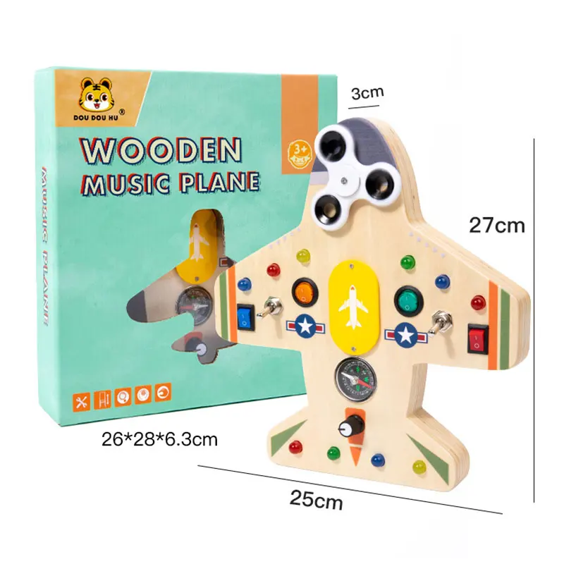 Montessori Drukbord Kinderspeelgoed Led-lichtschakelaar Simuleren Auto Stuurwiel Reisactiviteiten Zintuiglijk spel Educatief speelgoed
