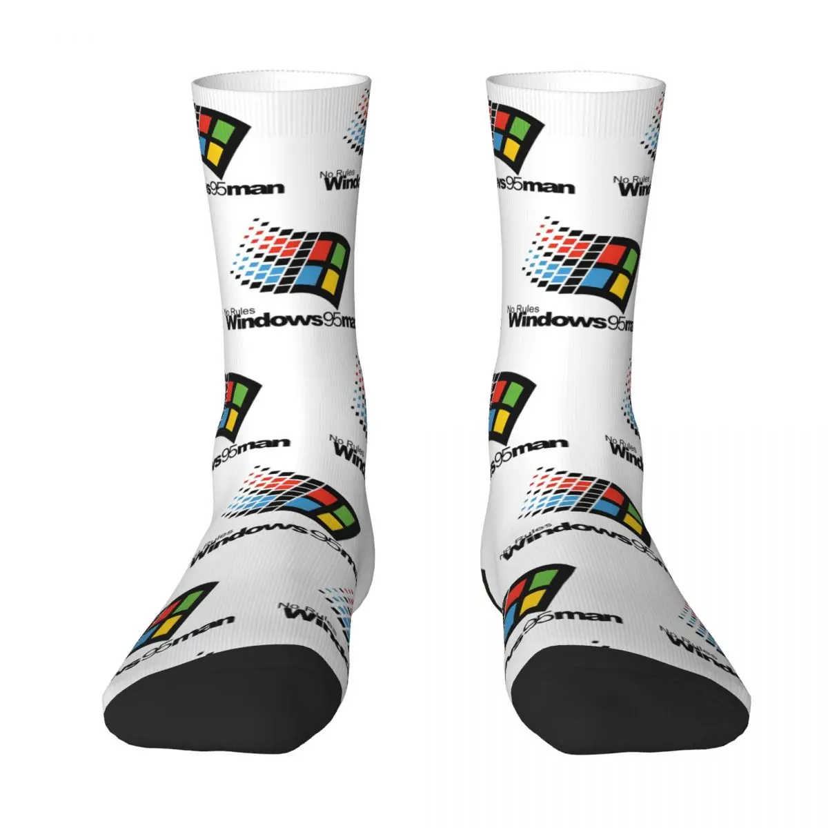 Windows95 Design Theme Socks Outfits for Casual Wear Flexible Printing Socks