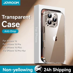 Joyroom Case For iPhone 16 Pro Max Case Transparent PC Anti-Yellow Material Lens Protection Cover For iPhone 16 15 Pro Case
