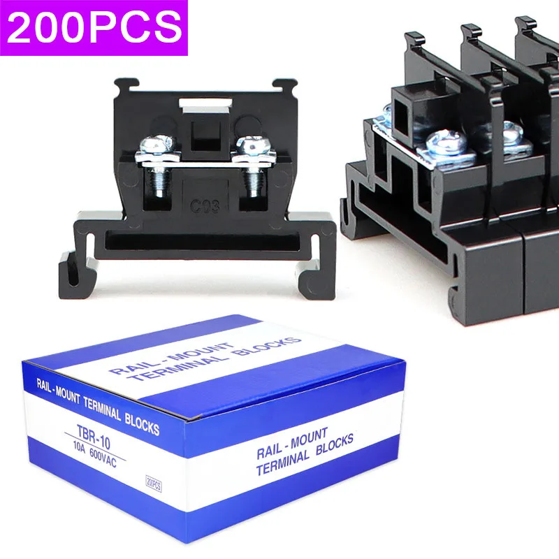

200 шт./лот блок TBR-10A фиксированный тип рейки комбинированная неразъемная однослойная клеммная колодка