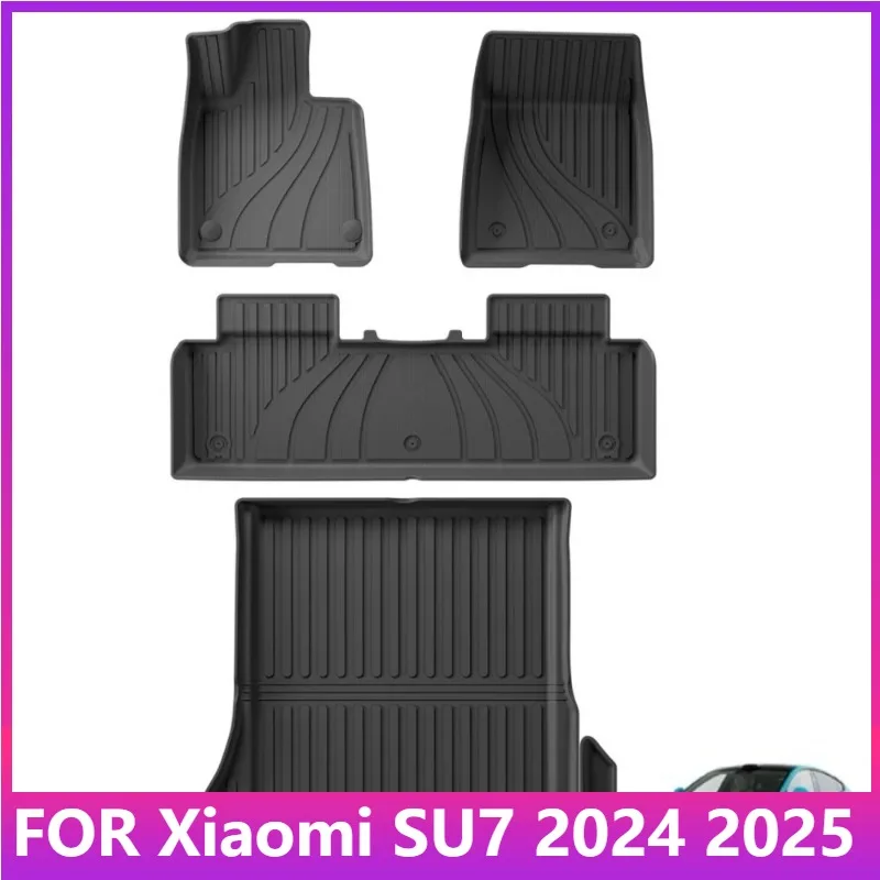 

Для Xiaomi SU7 2024 2025 автомобильные коврики грузовой вкладыш багажник TPE 3D коврик для ног водонепроницаемые аксессуары для интерьера черный
