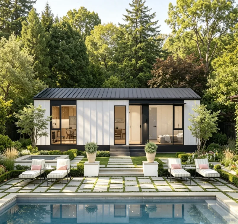 Light Weight Steel Prefabricated 3 Bedroom Prefab Modular Buildings Home Steel Frame Houses Villas