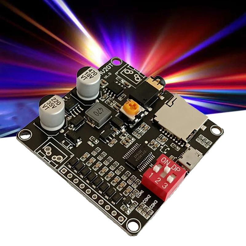 Módulo de Reprodução de Voz para Arduino, Amplificador, Suporte Micro-SD Card, MP3 Music Player, Fonte de Alimentação, 12V, 24V, 10W, 20W, DY-HV20T