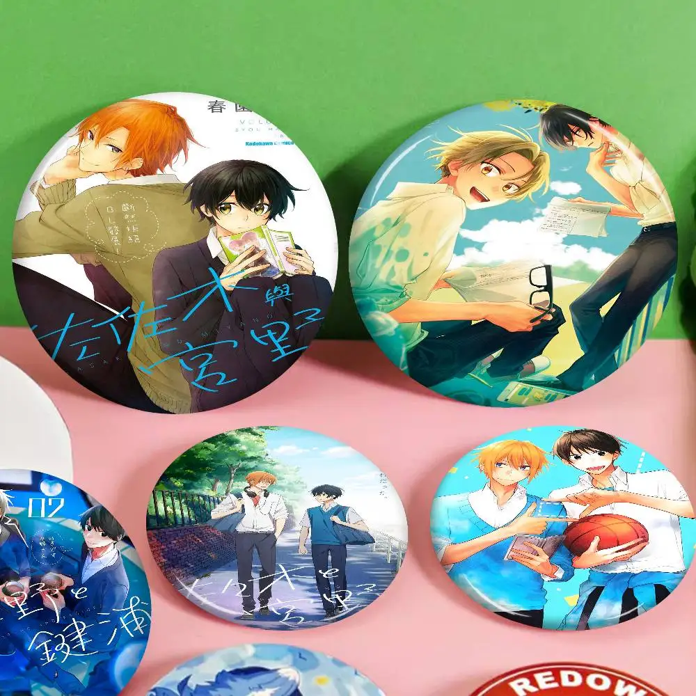 

Sasaki and Miyano anime Anime Button Pin Handmade Brooch for Clothes Cartoon Badge Backpack Decoration Jewelry Accessories