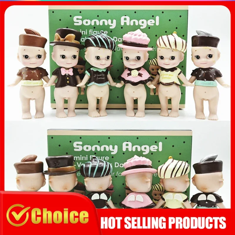 

6Pcs Valentines Day Sonny Angel Mini Figure Blind Box Cute Chocolate Angel Doll Collectible Toy Gift for Her Birthday Party
