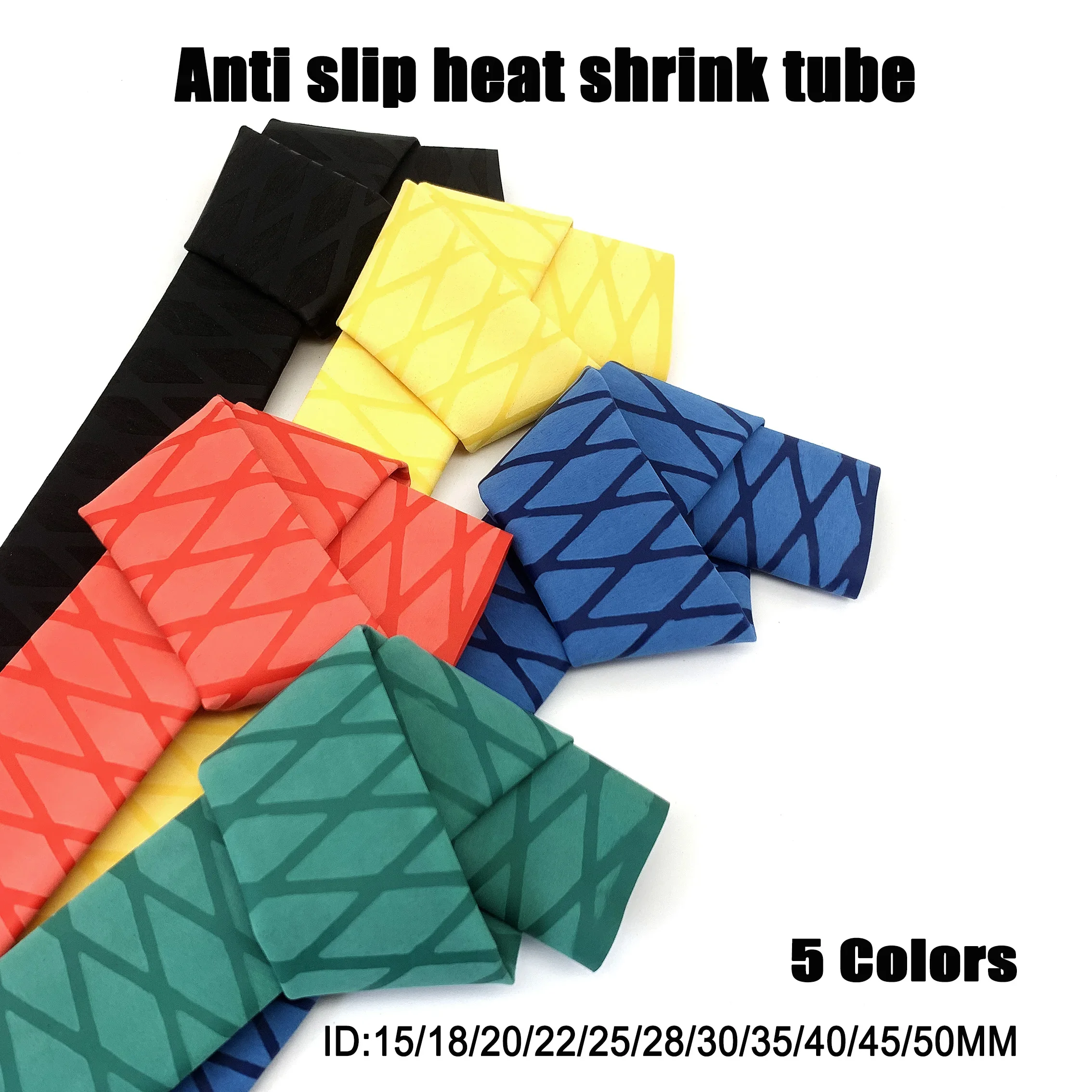 

ID 15/18/20/22/25/28/30/35/40/45/50mm Colorful patterned PE anti slip heat shrink tubing beautiful mesh pattern flexible tube