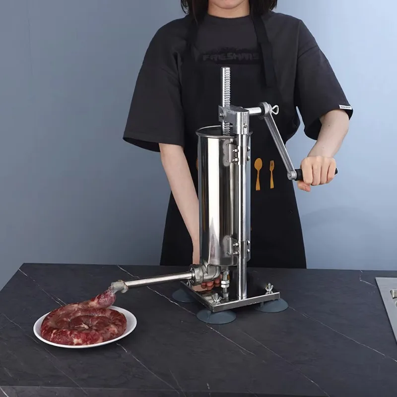 5L Stainless Steel Manual Sausage Filler Hand Operated Sausage Filling Stuffer Machine