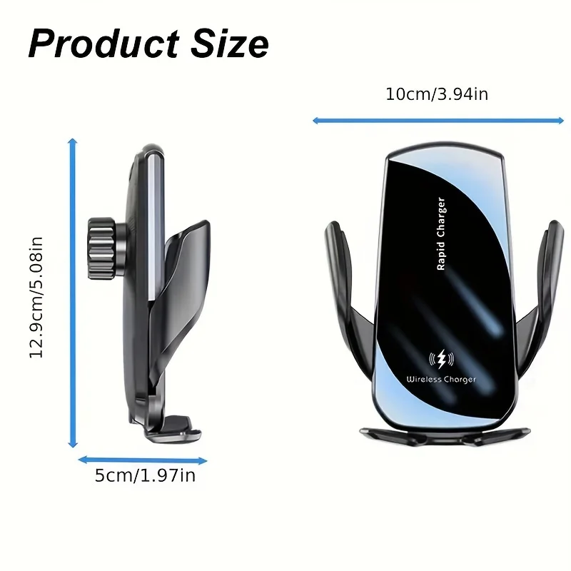 [Wireless Efficiency] Dashboard Wireless Car Charger Mount for iPhone/Samsung - Fast Charging, USB-C, Efficient Heat Management