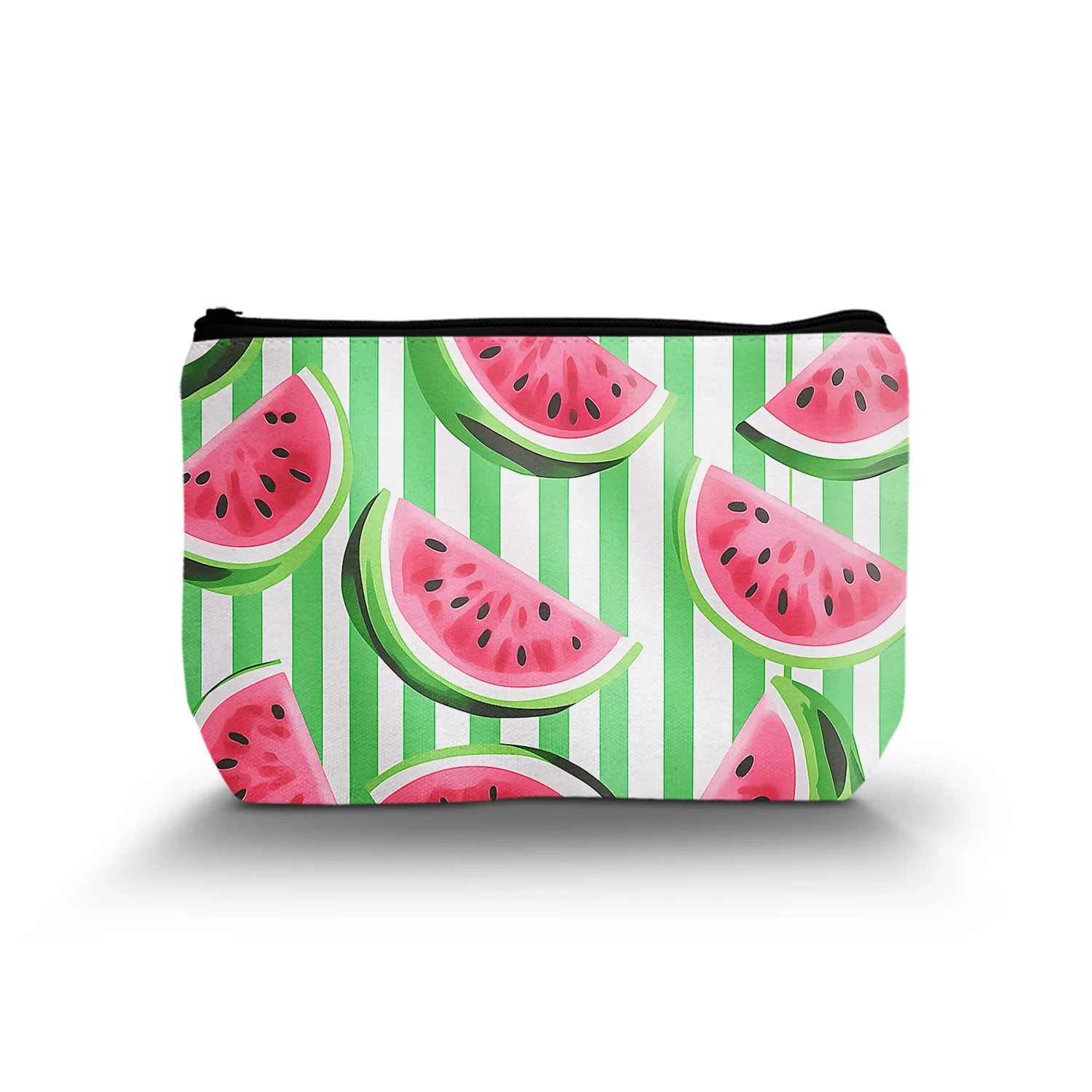 1Pc Watermelon Watercolor Makeup Bag For Women Cosmetic Bag With Zipper Pouch Bags Christmas Birthday Best Gift For Friends