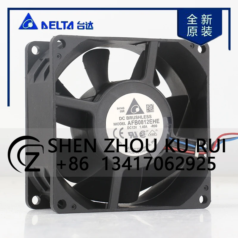 Delta 5V 24V 48V DC 12V 1.40A AC EC 8038 80X80X38MM 8CM 3-wire Violence Inverter Ball Bearing Axial Flow AFB0812EHE Cooling Fan