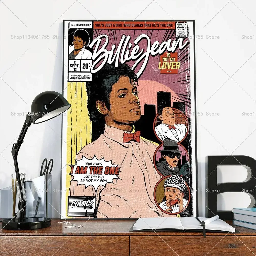Poster mit beliebtem Sänger M-Michael Dancer J-Jackson Classics, selbstklebender, wasserfester Kunstpapier-Aufkleber für die Wanddekoration im Zimmer – Detail 14