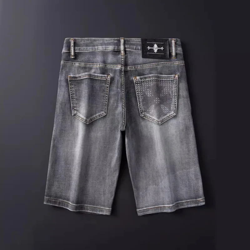 Shorts jeans masculinos estampados, calças capri elásticas de alta qualidade, slim fit que combina com tudo, luxo leve e moderno, novo e elegante, verão 2020