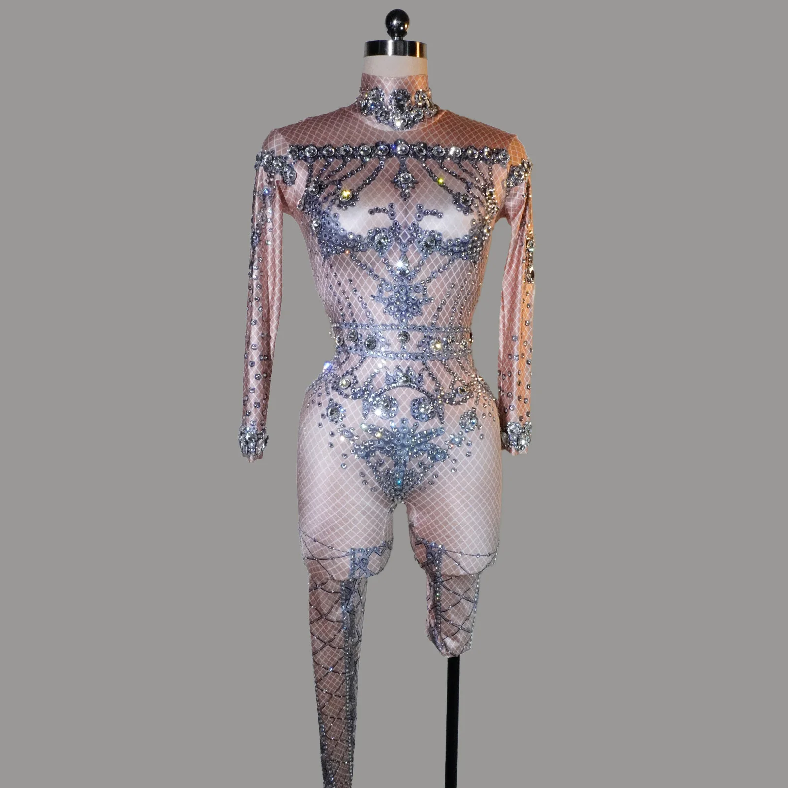 Festival Sparkle Overall Frauen Sexy Langarm Pole Dance Kostüm Nachtclub Party Bühne Showgirls Body Club Tragen ​