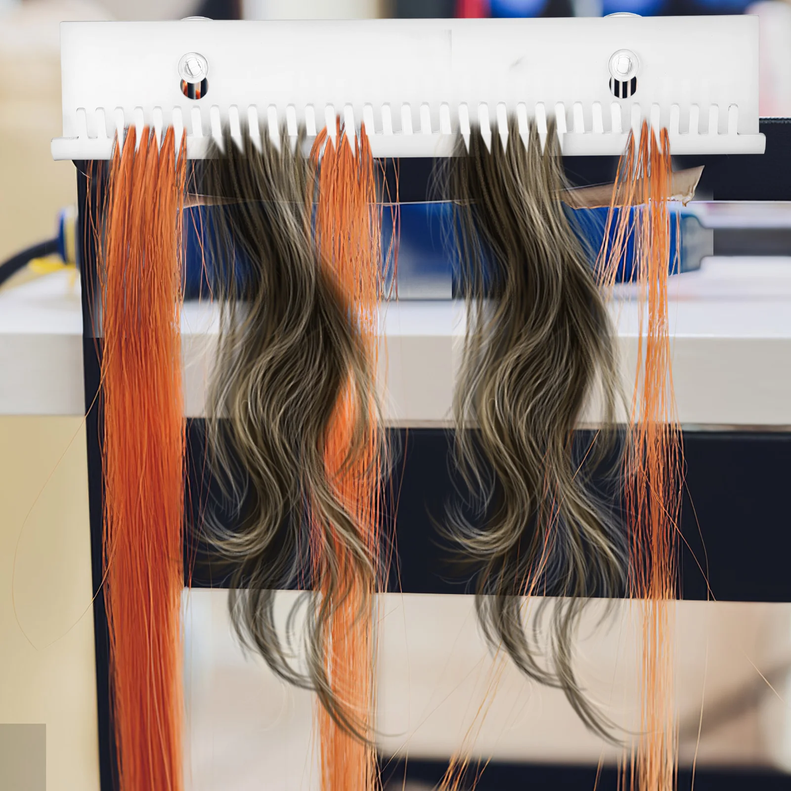 Suporte de extensão de cabelo acrílico trança rack display ganizer branco suporte de armazenamento para barbeiro suprimentos salão de beleza