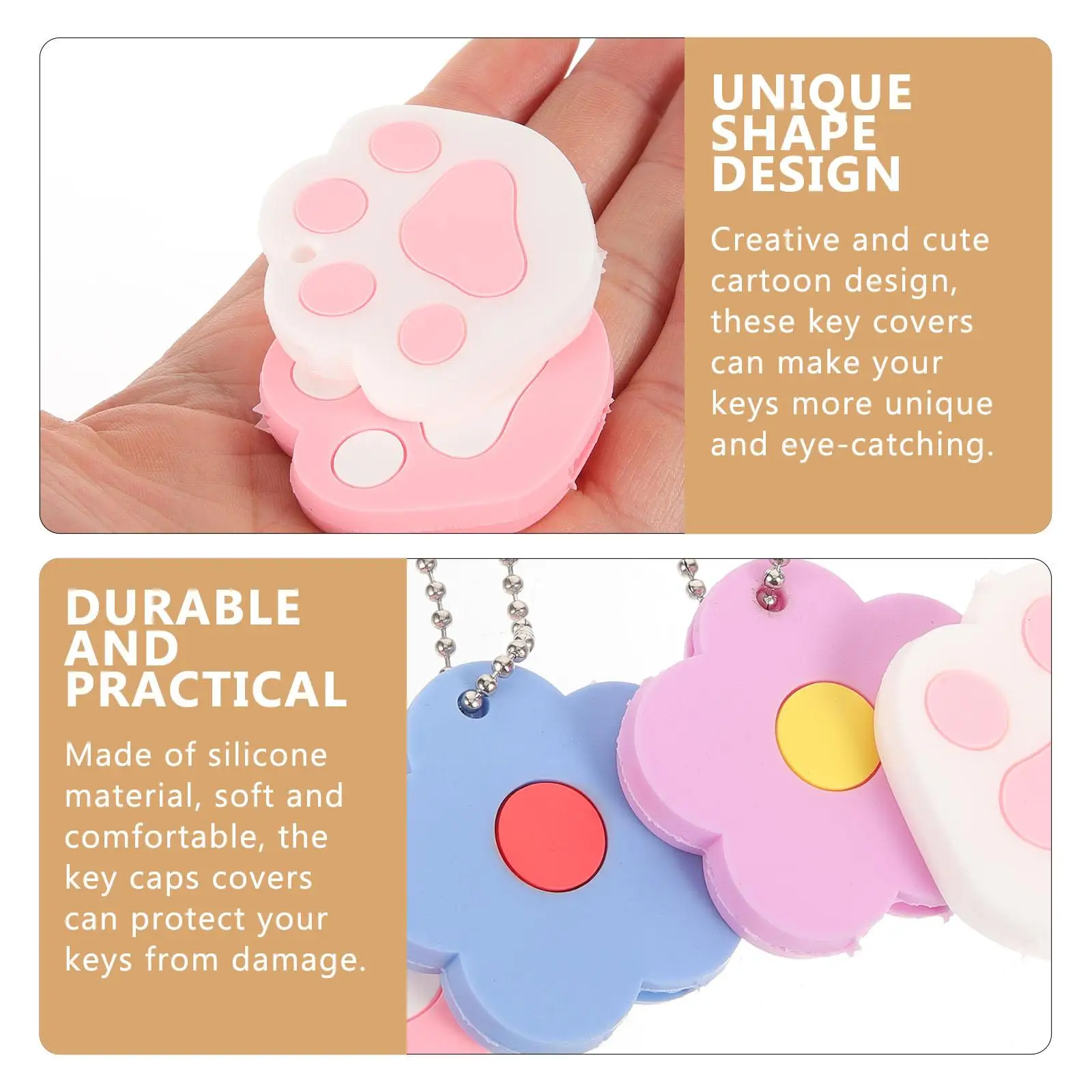 4 Pcs Cute Cartoon Animal Silicone Protective Cover Key Chain Student Keychain Pendant Set 4pc Tabs Accessories Soft Rubber