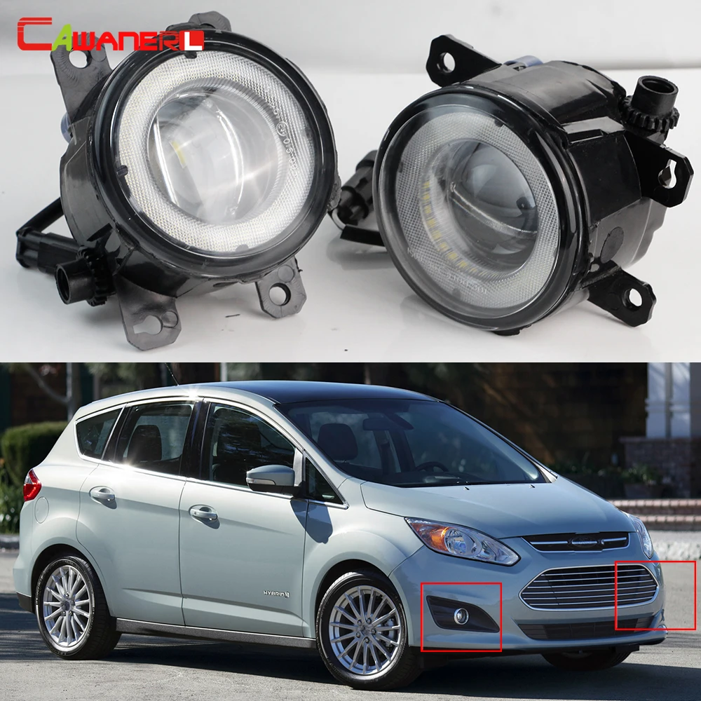 

2 Pcs 30W H11 Car Front LED Fog Light Angel Eye DRL Fog Daytime Running Lamp For Ford C-Max Cmax Grand C-Max 2/II MPV 2010-2015