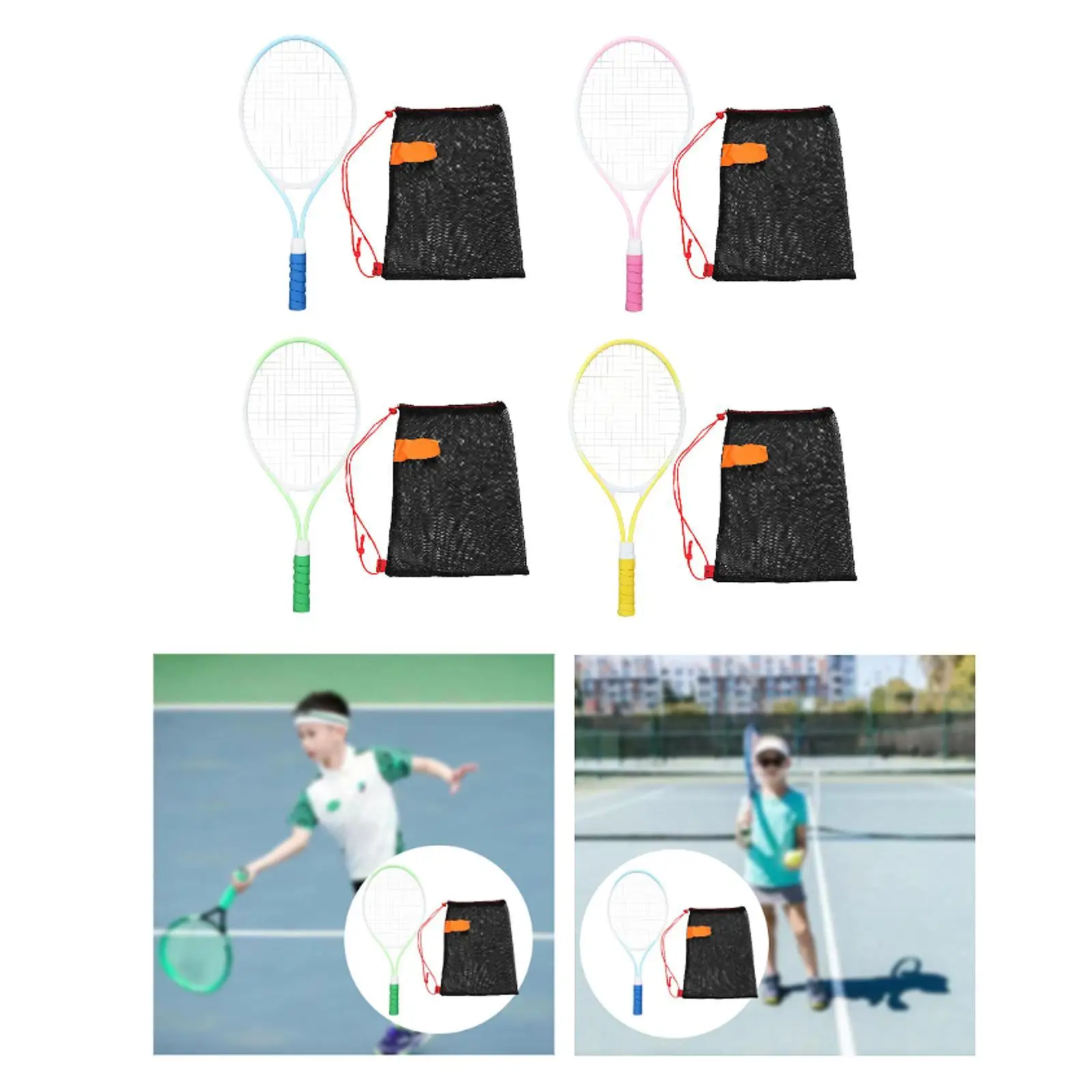 

21" Kids Tennis Racket with Drawstring Bag Junior for Beginner Nonslip Grip