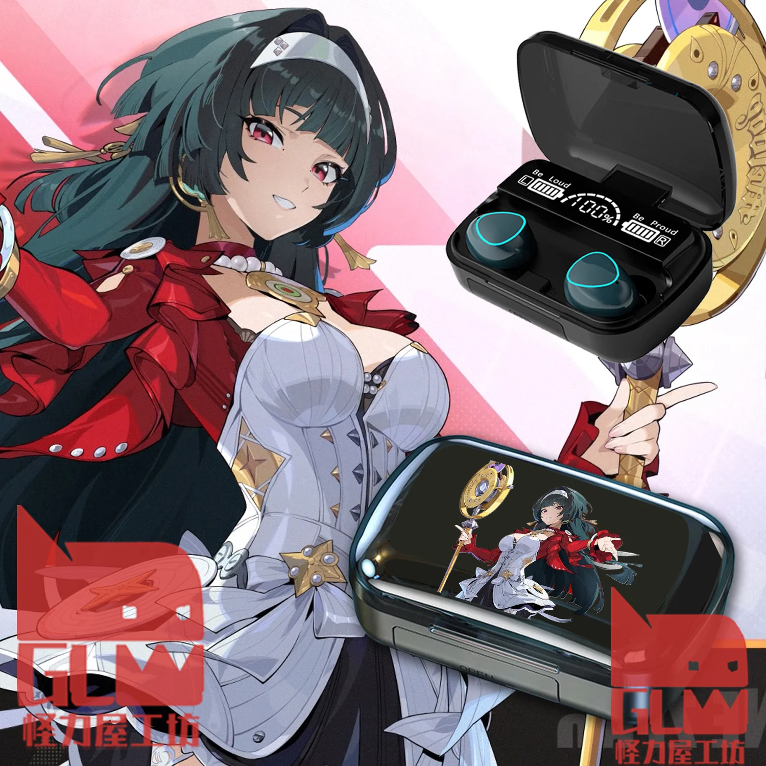 Zenless Zone Zero Astra Yao Game Anime Bluetooth Headset Digital Display Charging Pod Student Cosplay Gift