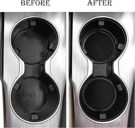 Conjunto de 2 Porta-Copos para Carro, Suporte Universal Antiderrapante Embutido em Silicone, Acessórios para Interior de Carro, Preto