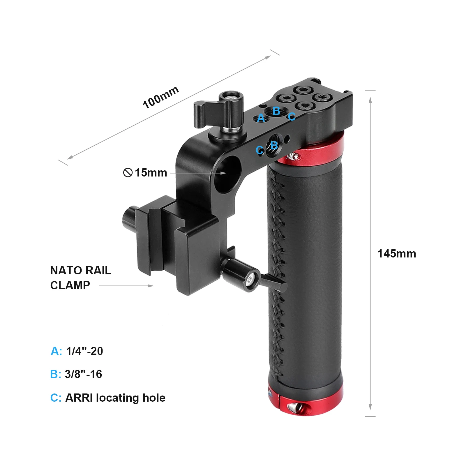 SZRIG Top Handle Grip With Quick Release NATO Rail Clamp And 15mm Rod Clamp For DSLR Camera Cage Rig