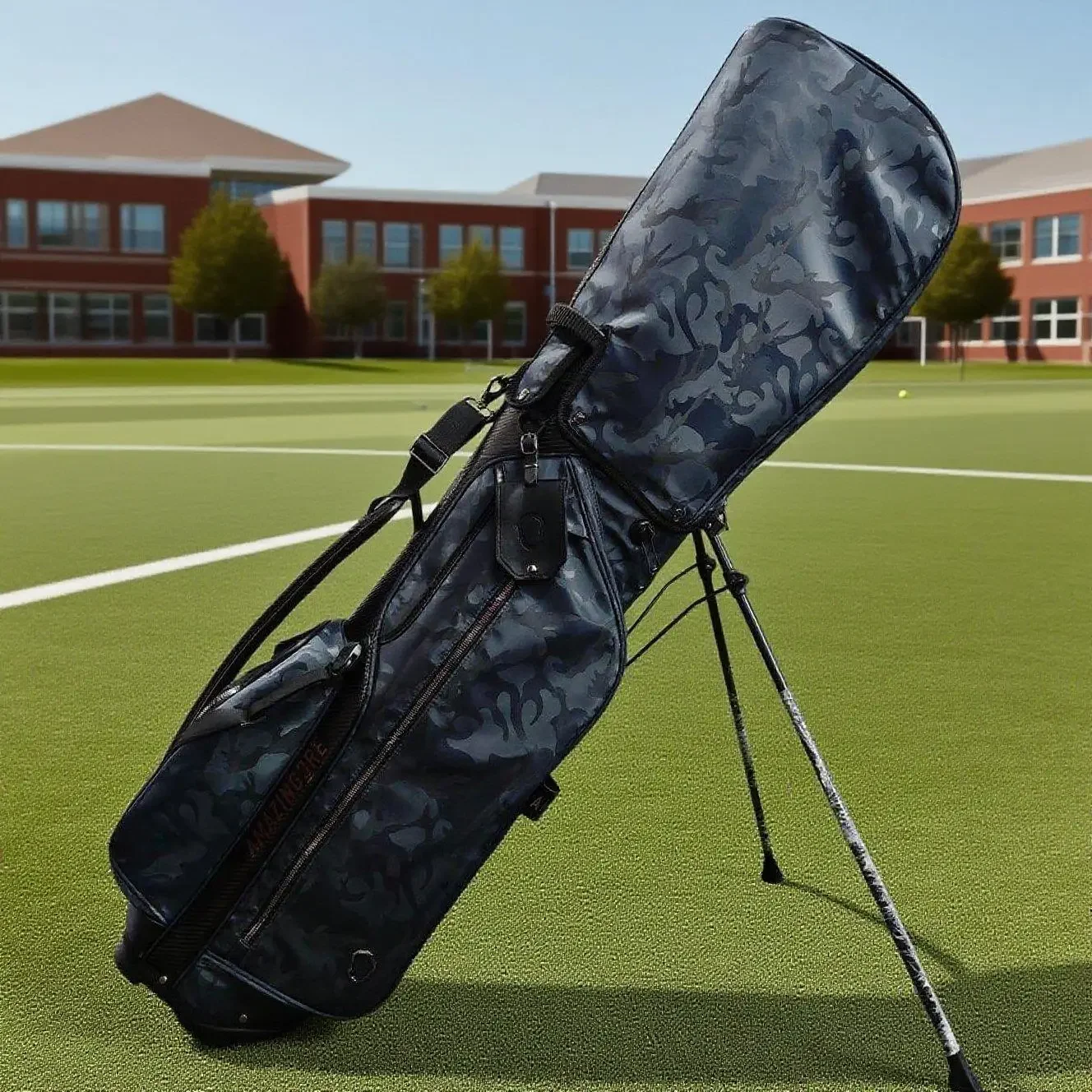 

Спортивная шикарная сумка-стойка для гольфа, водонепроницаемая конструкция из искусственной кожи с эргономичными ремнями, сверхлегкая клубная переноска унисекс