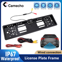 Camecho Car Plate Camera Rear View EU European License Frame Waterproof Night Vision Reverse Backup Camera 4 LED light