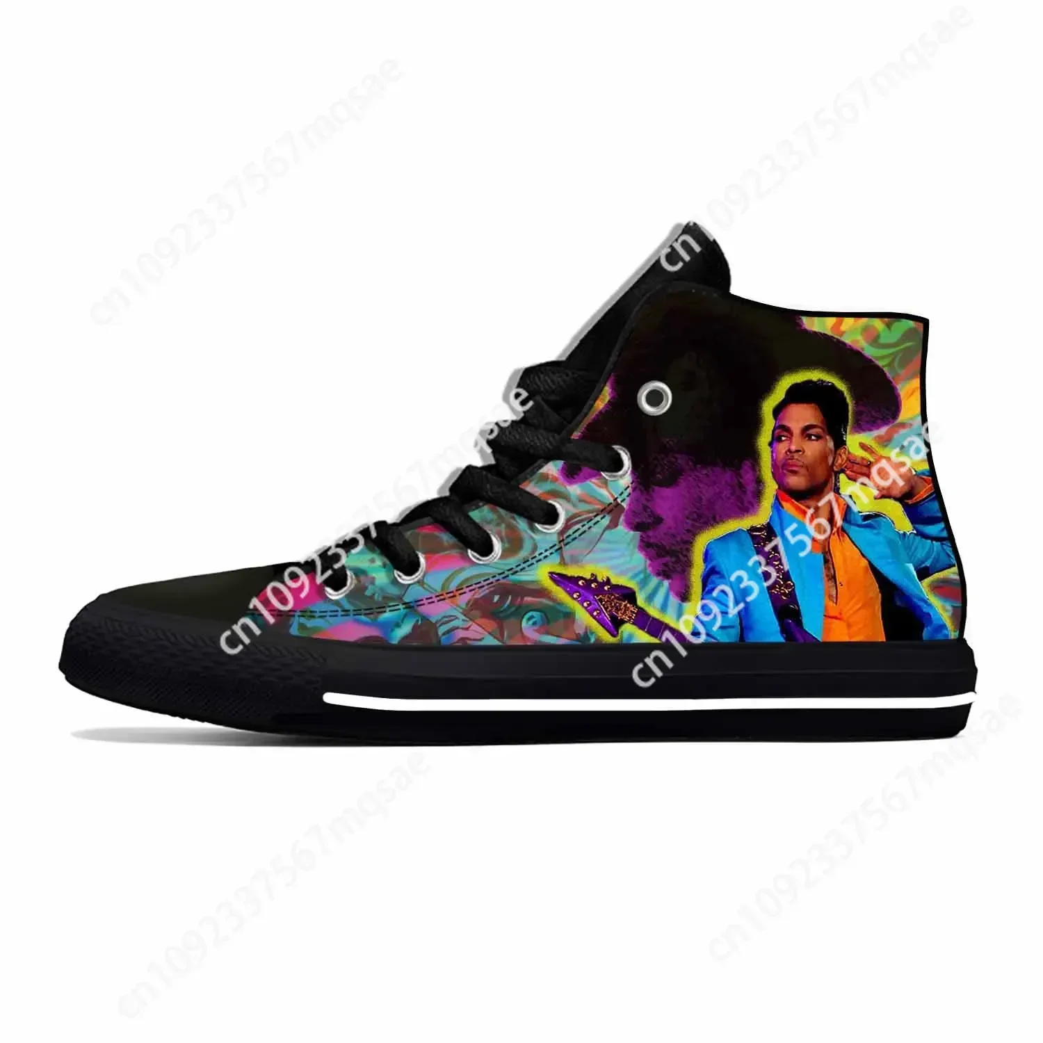 Hot Music Singer Prince Rogers Nelson Purple Rain Casual Shoes High Top Lightweight Breathable Mens Womens Teenager Sneakers