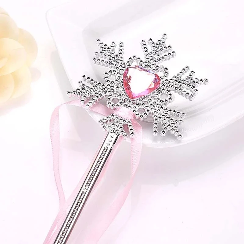 Princess Cosplay Props Hot Cute Dreamlike Five Pointed Snowflake Star Fairy Wand Kids Magic Stick Scepter Girl Birthday Gift