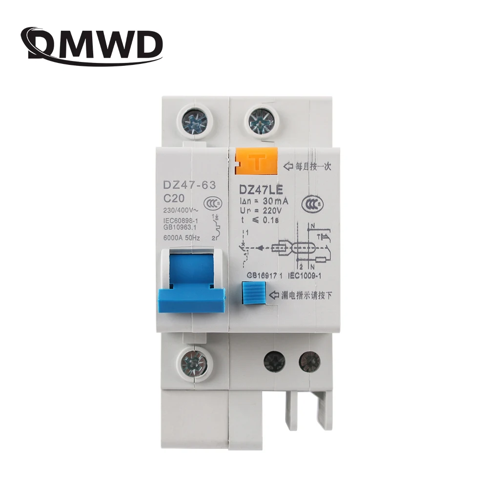 DZ47LE-1P+N Residual Current Circuit Breaker With Overload Overvoltage  With Lightning Protection Leakage Protector