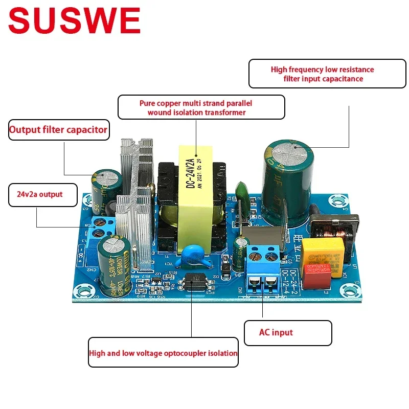 Fabrieksverkoop AC-DC 220V Tot 19V 24V 36V 48V Voeding Bord Lage Rimpel Schakelende Voeding Industriële Kale Boord