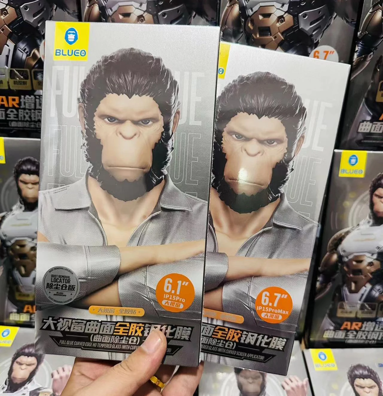 Blueo For Iphone 15 pro max 3D Hot bending Curved Full Screen Tempered Glass Screen Protector For Iphone 15 pro Screen Protector