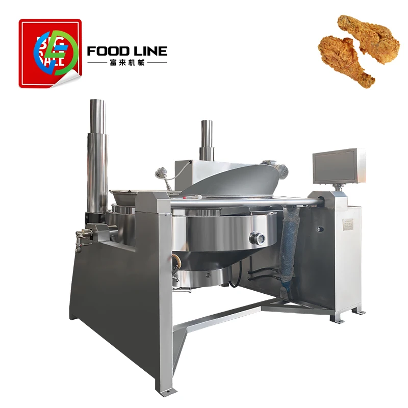 Automatic Industrial Big Capacity Blanching Fryer with Stirring Electric Gas for Banana Processing Equipment Customized