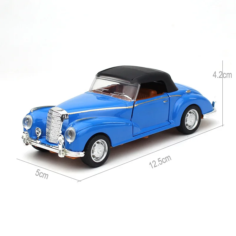 Nieuwe Klassieke Auto 'S 1/32 Schaal Model Legering Diecast Simulatie Pull Back Cabriolet Voertuig Jongen Kids Collectie Speelgoed B086