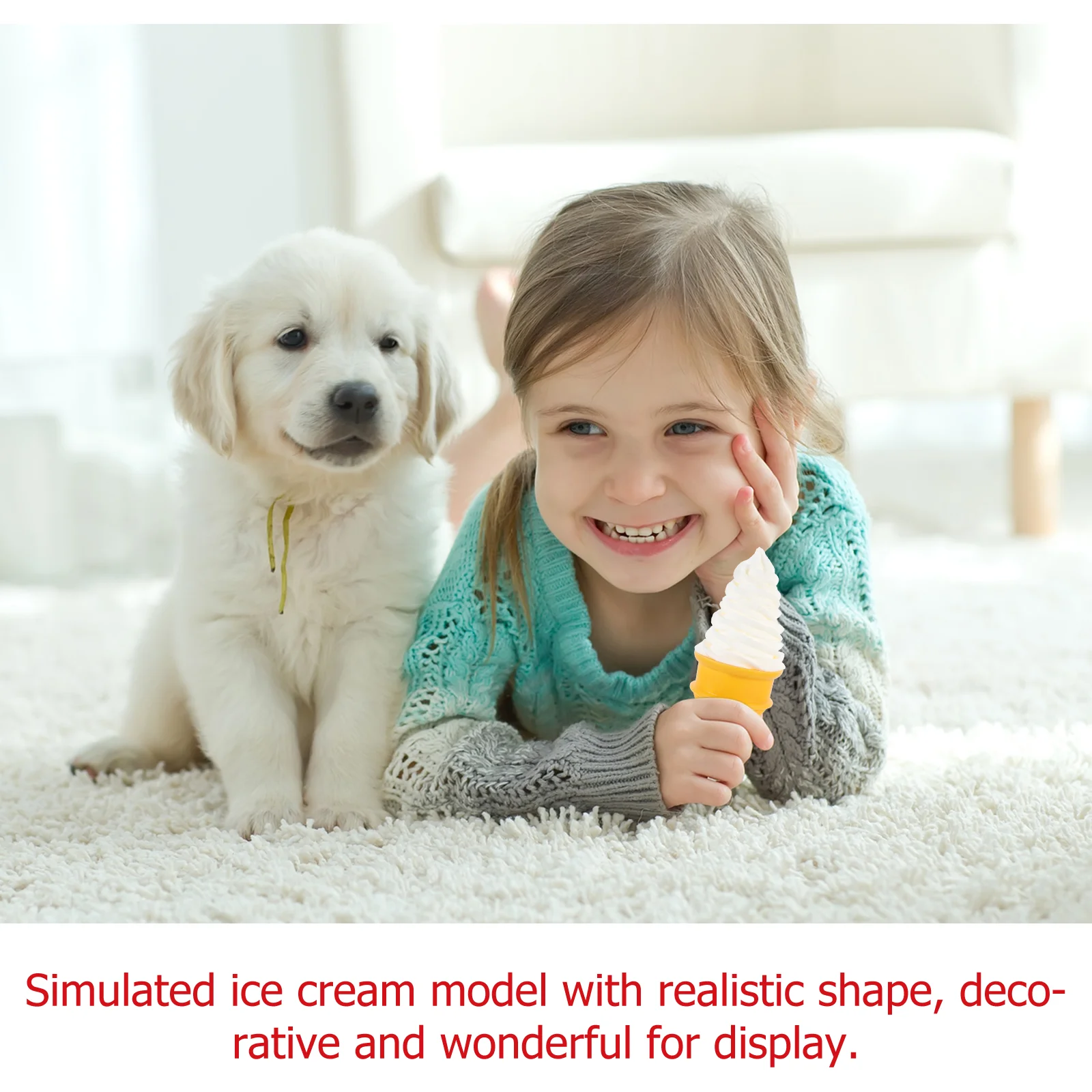 Children’s Toys Simulation Ice Cream Shop Fake Imitation Model Cone Artificial Decor White Kid Ice-cream Photo Prop