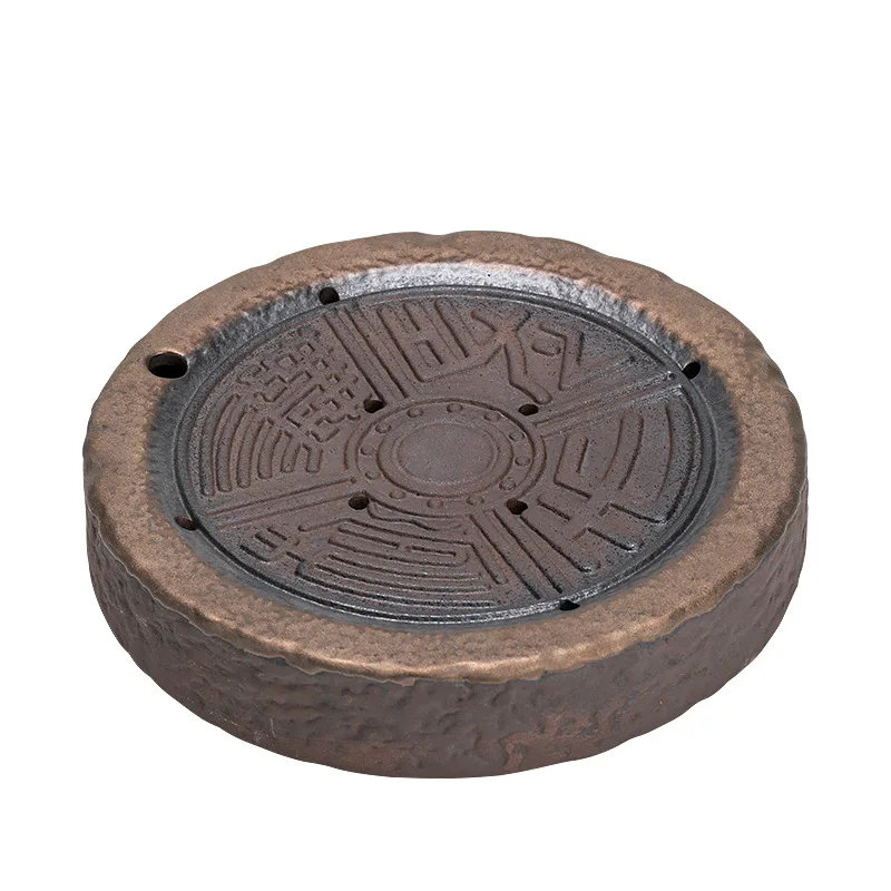 Vintage Gilding Iron Glazed Pot Bearing Stoneware Ancient Early Burning Chinese Tea Tray Ceramic Tea Tray Teaware Table