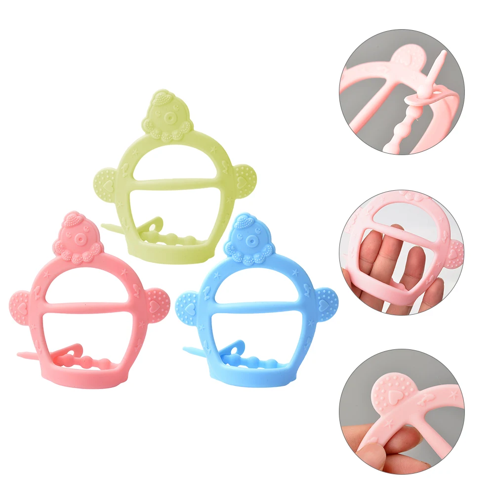 

Baby Teether Toys Silicone Chew Wristband Teethers Gentle Gum Pain Relief Easy Grasp Anti Swallow Molar Massage Oral Care Clean