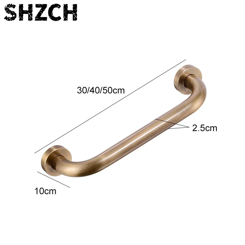 Bathroom Safe Grab Bar 30/40/50CM Bronze Brass Toilet Handrail Grab Bar Shower Safety Support Handle