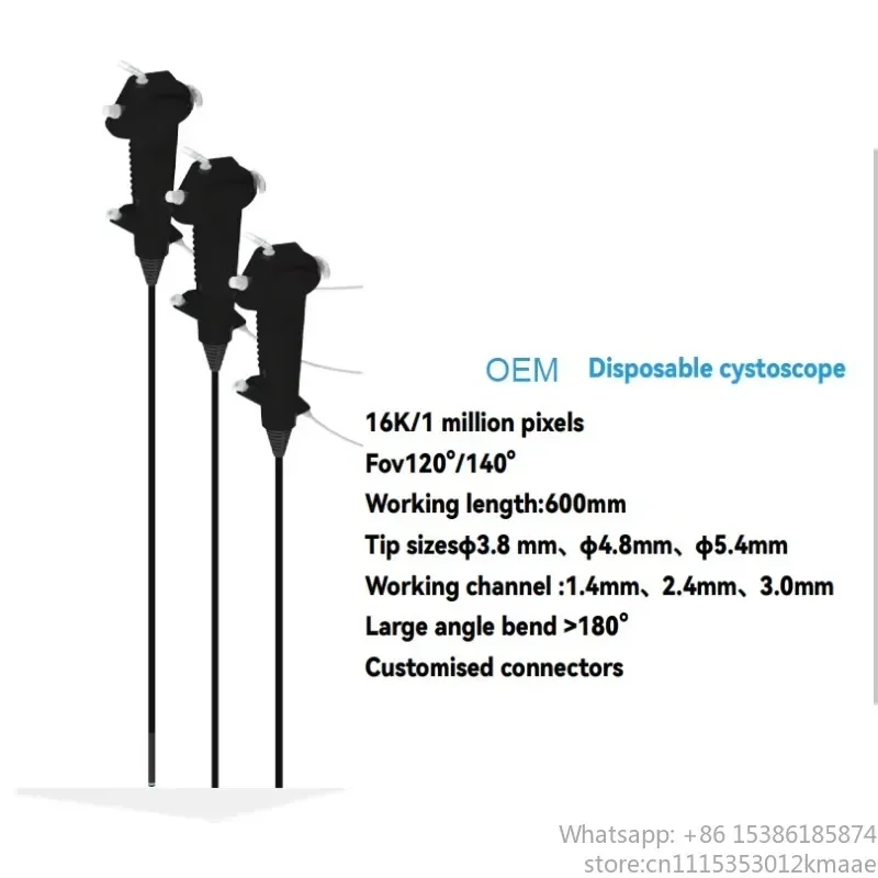 Disposable Flexible Video Cystoscope System with HD CMOS Camera for Minimally Invasive Surgery