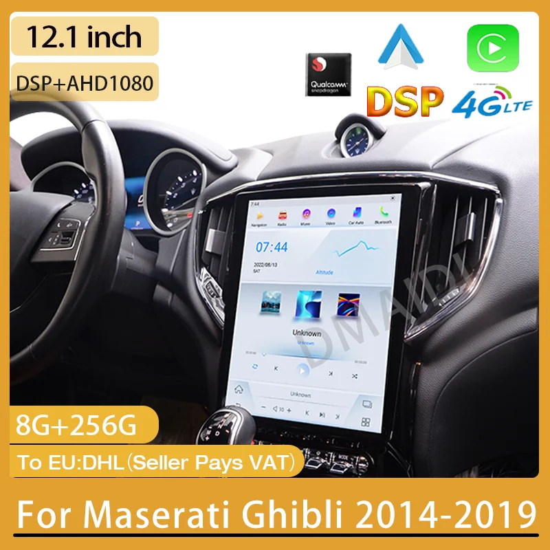 Car Radio Navigation Tesla For Maserati Ghibli 2014-2019 Qualcomm Android 11 CarPlay Auto Multimedia WIFI DSP GPS Bluetooth MP3