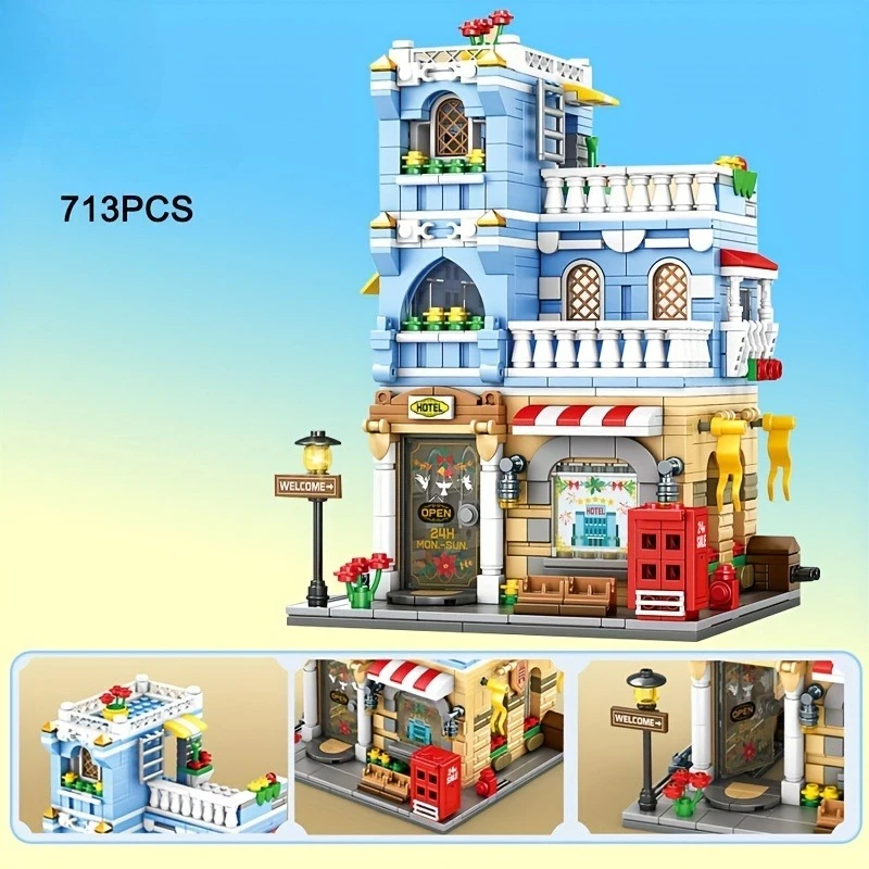 City Shop Street View Kit di blocchi di costruzione Mini blocchi di mattoni Giocattoli da costruzione Architettura Casa Negozio Modello Idea Regali