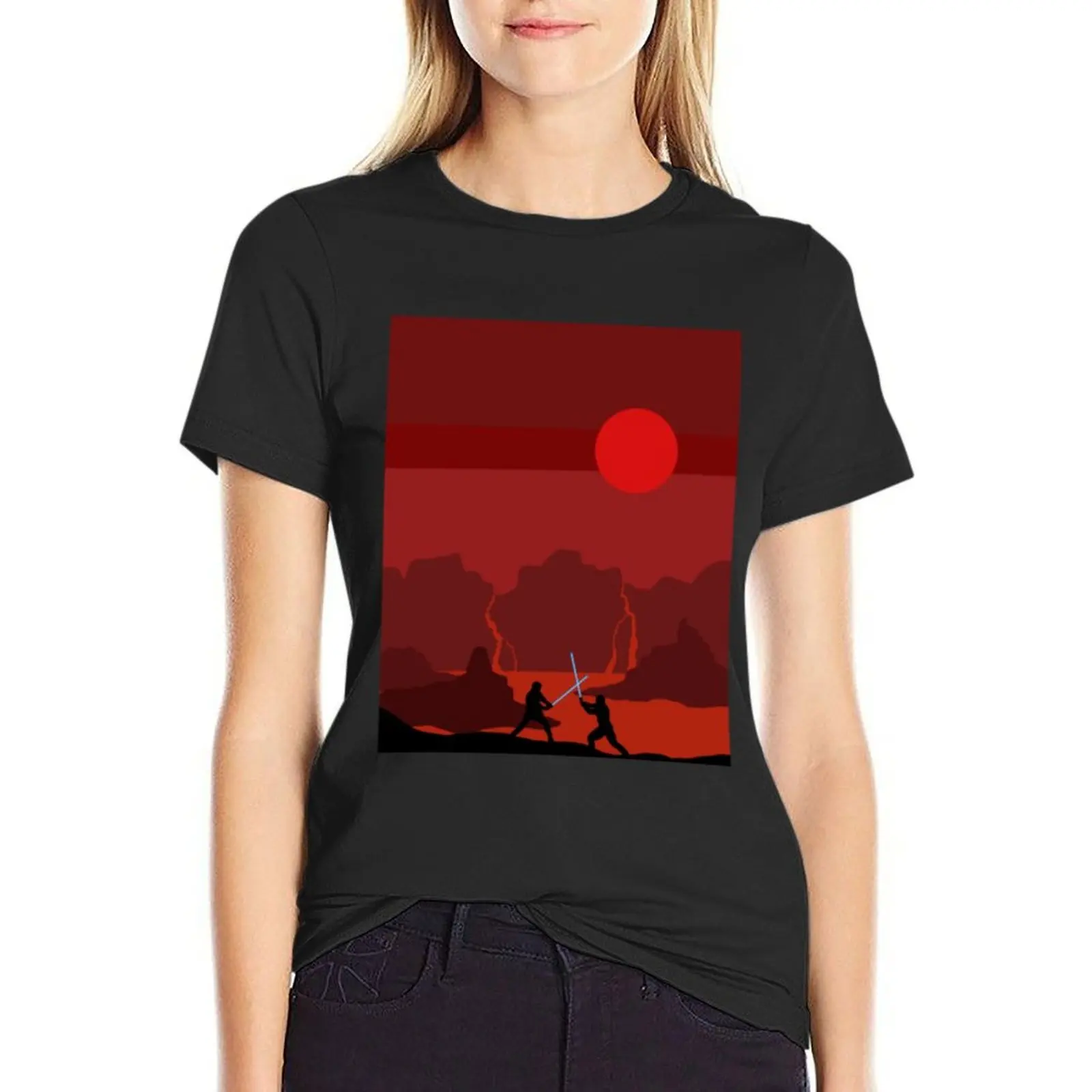 

Mustafar final battle Premium T-shirt oversized lady clothes womans clothing