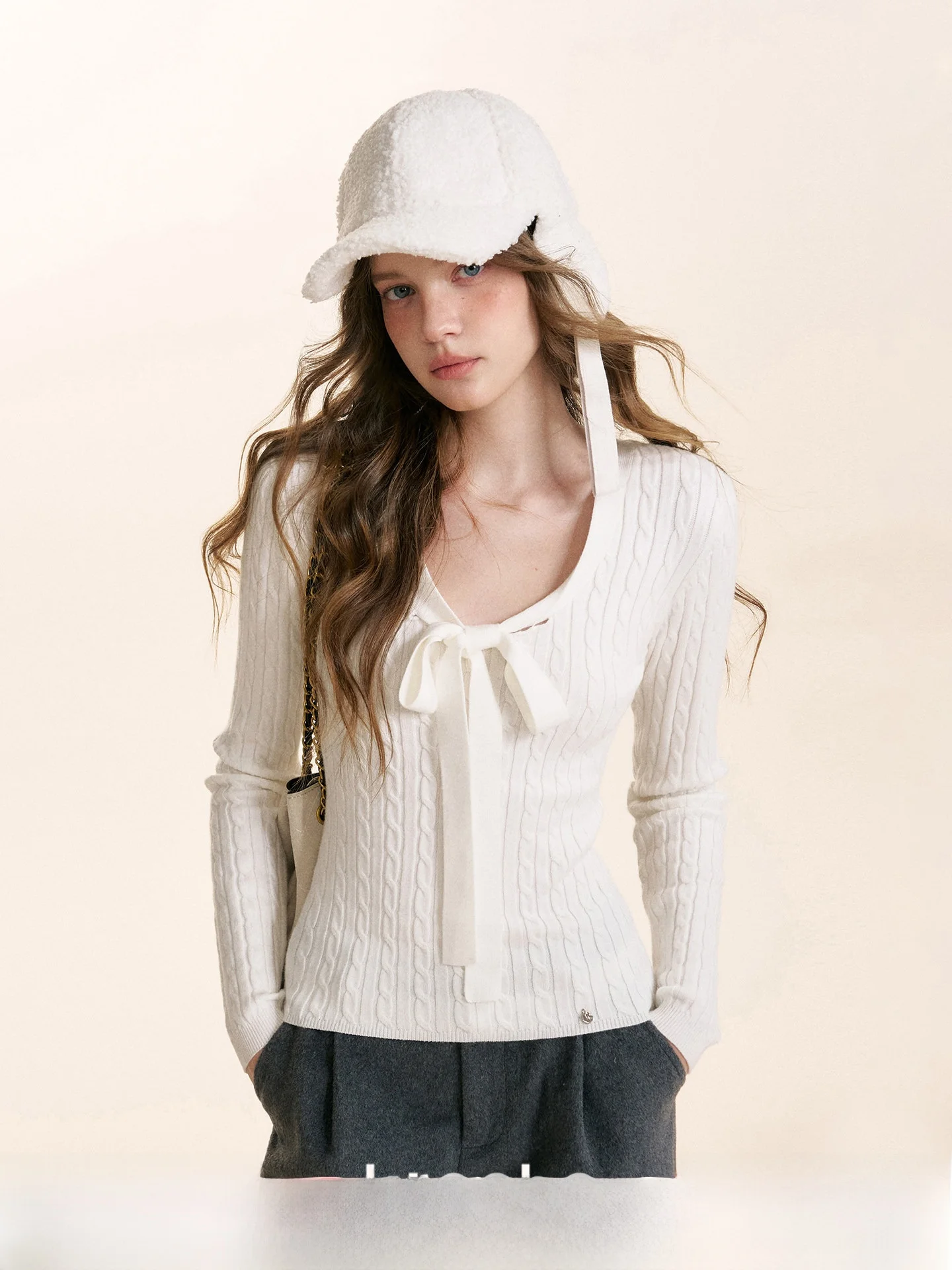 

Kroche Knot Slim Fit Knitted Base irt Long Sve Thiened Polyester Viscose Nylon Blend Daily Wear Ladies Top