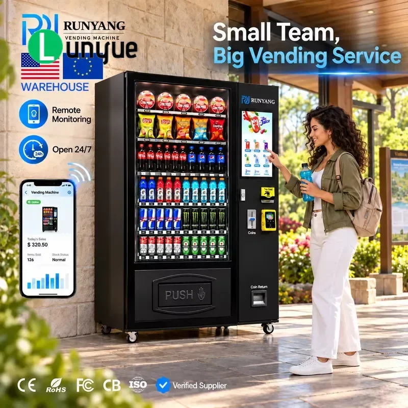Custom Outdoor Snack and Beverage Vending Machine for Europe Weatherproof Self Service Kiosk High Capacity Commercial Use