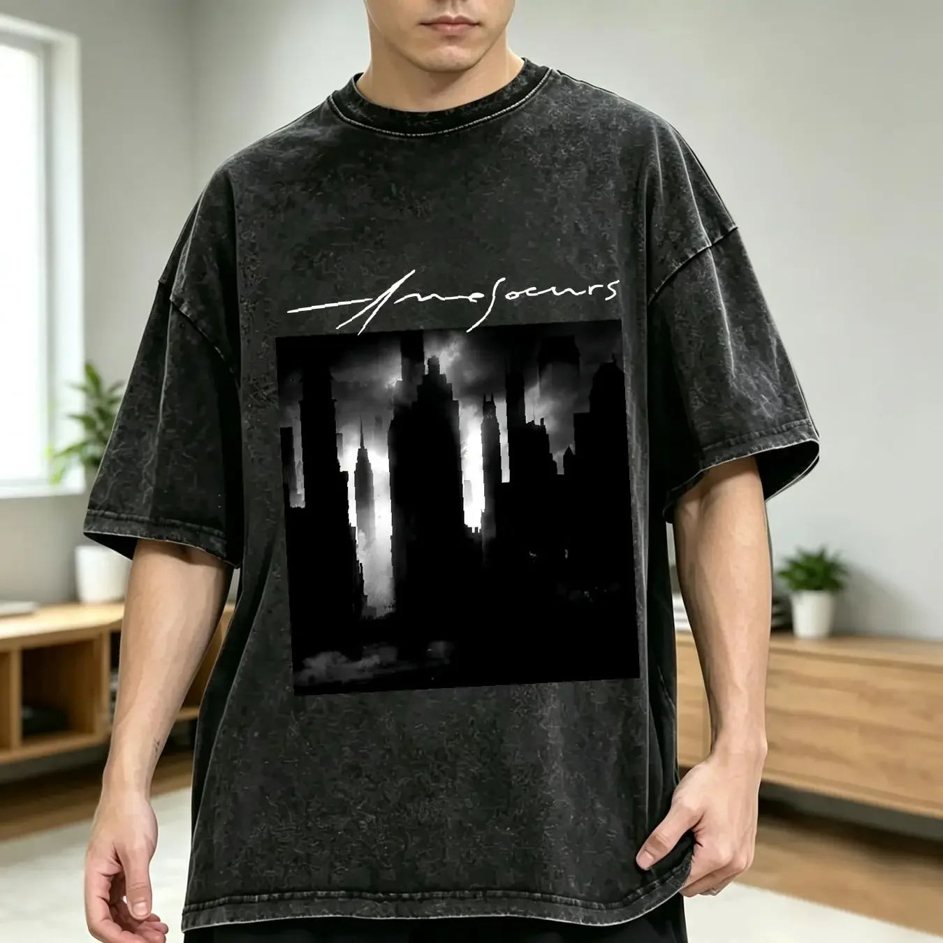 washed T Shirt Vintage Amesoeurs Sz XL Post Punk Black Metal Alcest Peste Noire long or short sleeves vintage Washed
