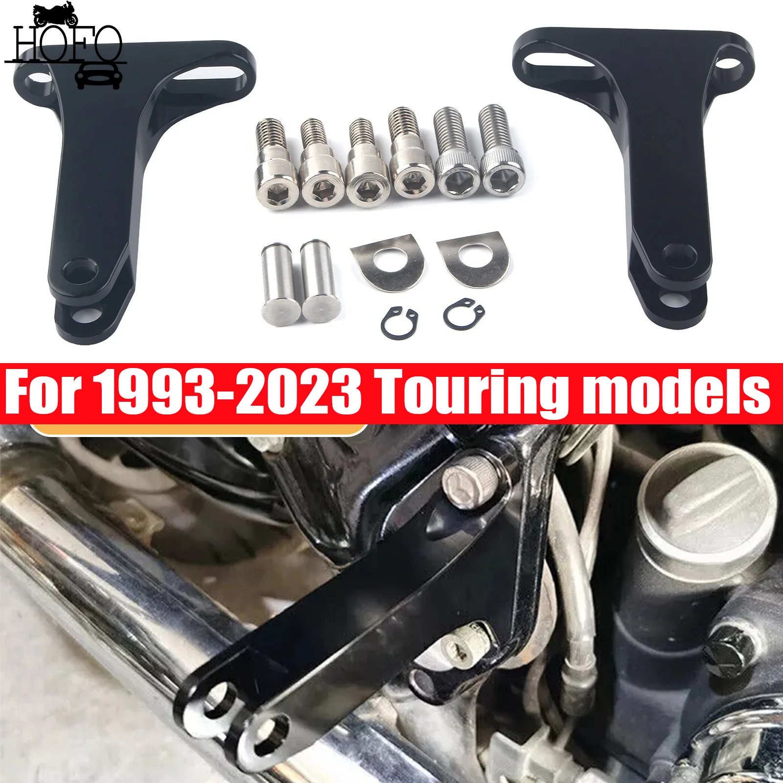 

Motorcycle Passenger Footpeg Mount Hook Bracket For 1993-2023 Touring models