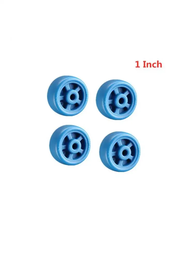 

4 Pcs/Lot 1 Inch Wheel Blue Castor Pa Nylon Non-Bearing Universal Accessories Pulley Single