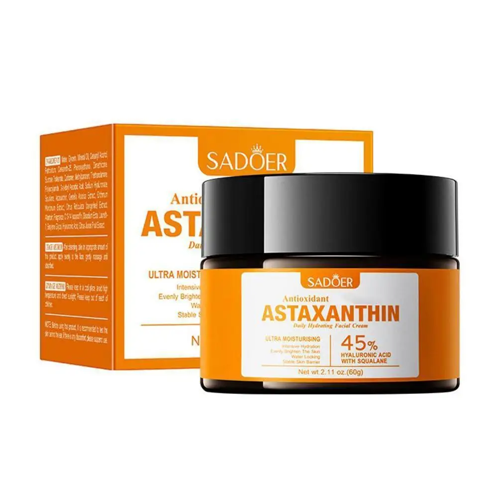60g astaxantina anti rugas creme facial clareamento antioxidante creme facial levantamento endurecimento hidratante brilho cuidados com a pele