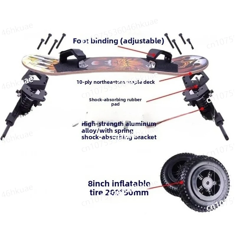 

Heavy Duty 9 Inch Mountain Skateboard - Off-Road Alpine Skateboard with Shock Absorption Outdoor Use