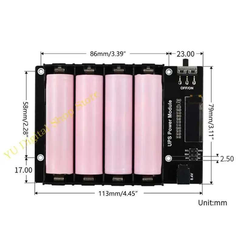 96ba Mô -đun năng lượng UPS mạnh mẽ với OLED 0,91 in