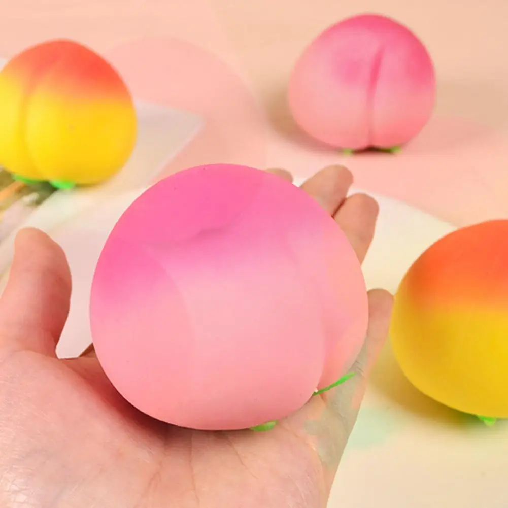 Creative Simulation Fruit Peach Squishy Toy Soft Squeeze Decompression Toy Pink Peach Fidget For Stress Relief Photography Props